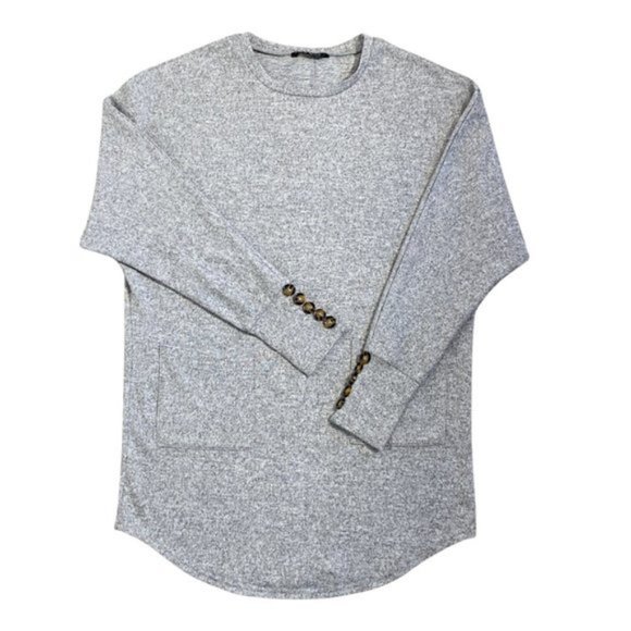 SHEIN pullover knit tunic with button detail and curved hem. Women's size M - Picture 3 of 8